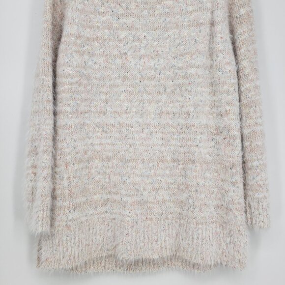 Lou & Grey Fuzzy Eyelash Knit Tunic Sweater XL Relaxed Fit Oversized Long Cream - Picture 10 of 11